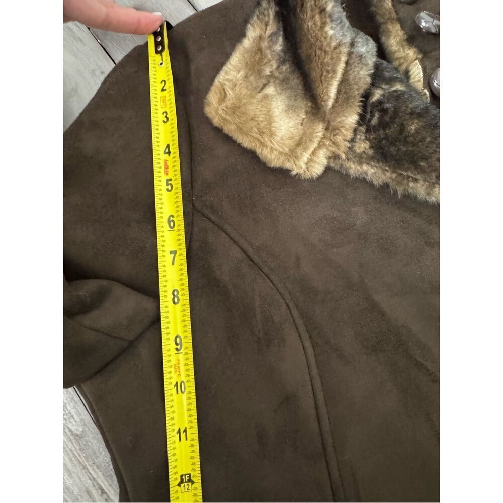 Orvis Penny Lane Aspen Faux Fur‎ Brown Lined Coat Size Medium - Picture 10 of 11